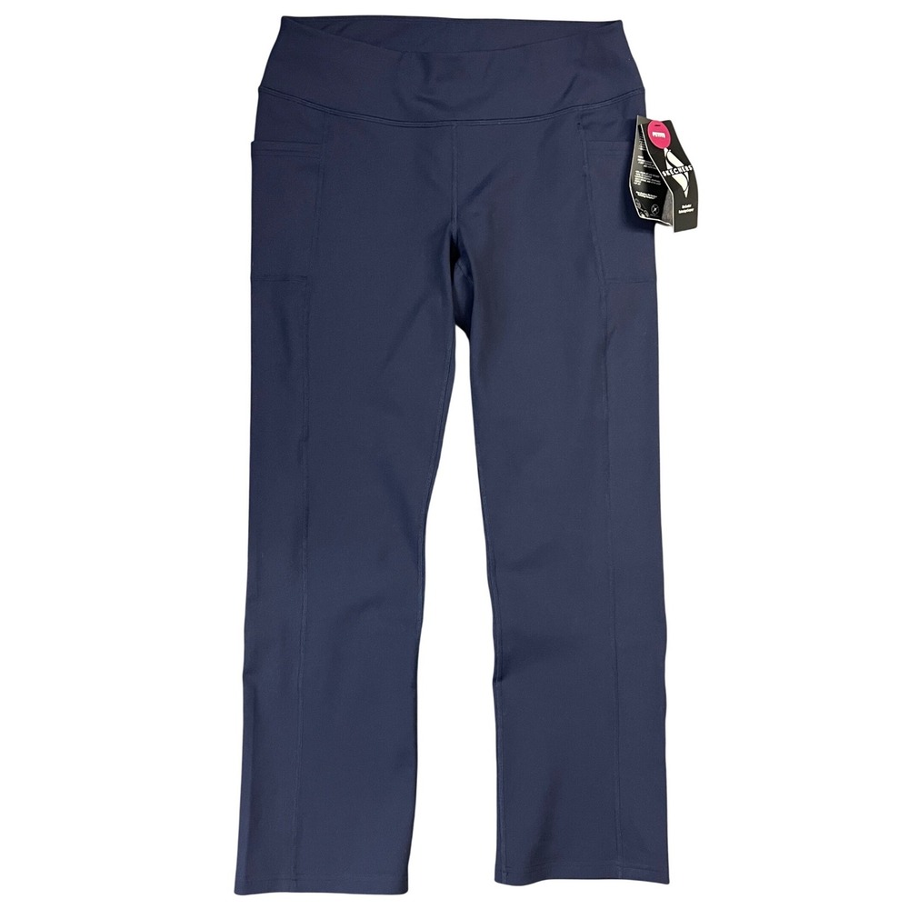 Skechers GOwalk Pants Womens Large Petite Navy Slight Flare Yoga Activewear New